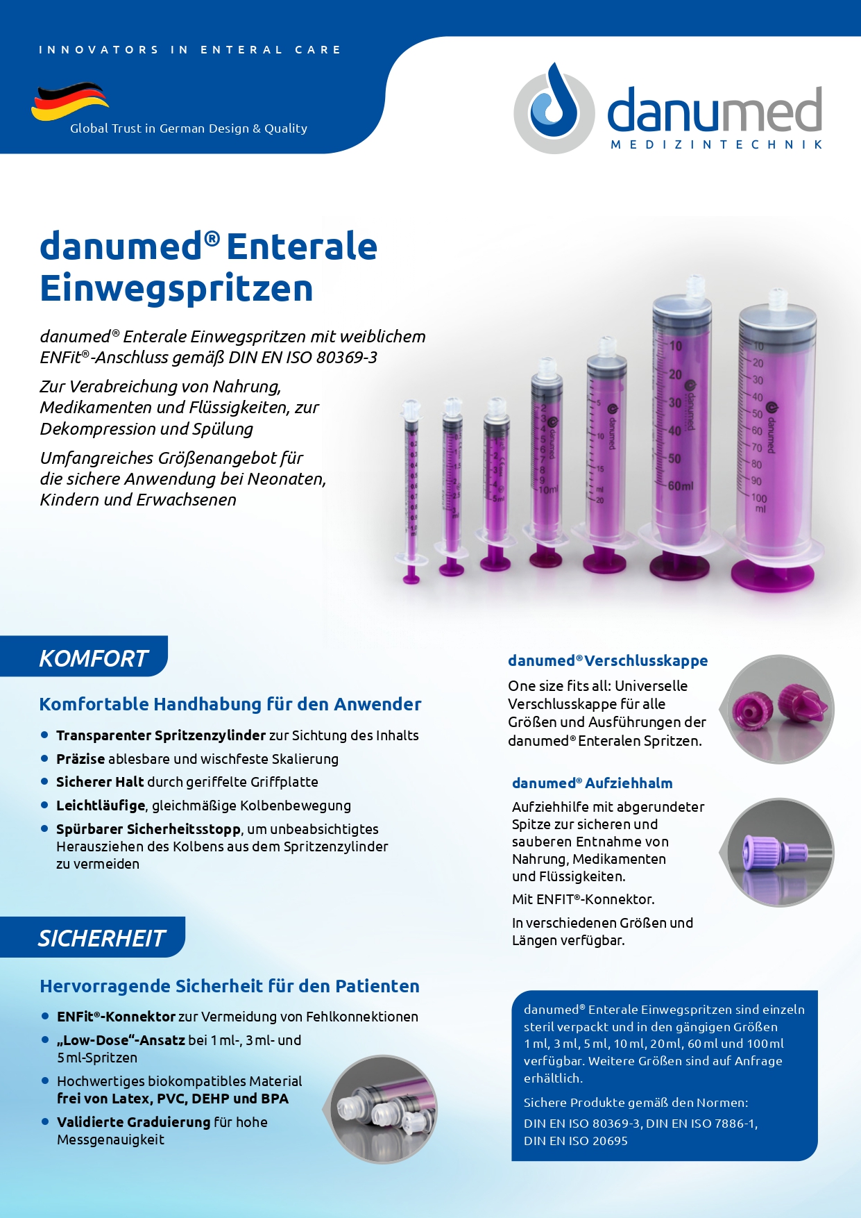 danumed® Enteral Syringes, Single-Use